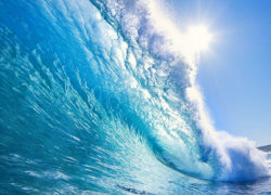 How can surfers work together to protect waves? Image crystalwave.jpg